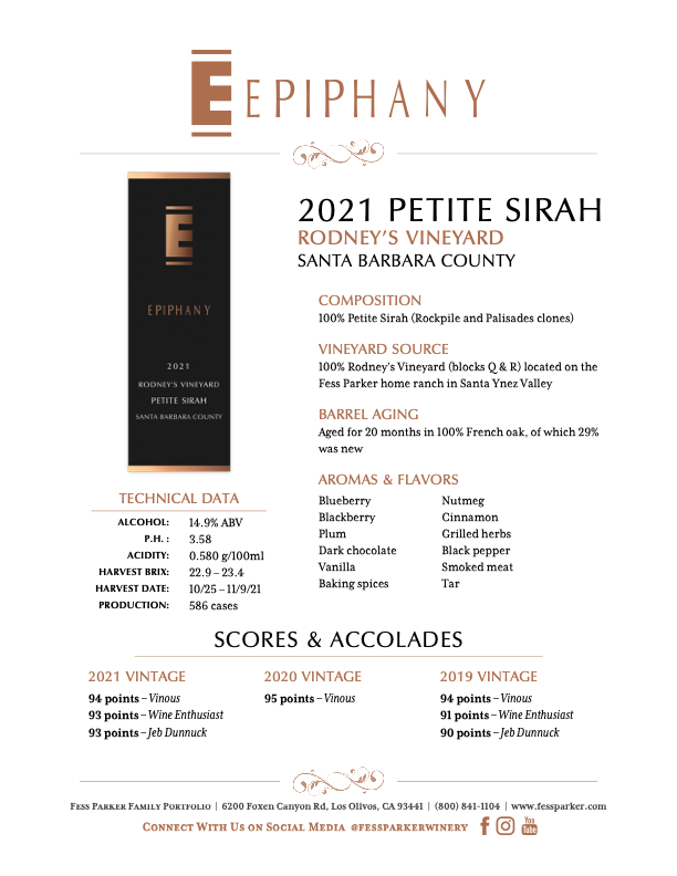 Product Sheet for Petite Sirah